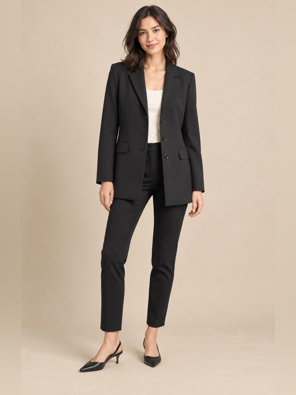 United Colors of Benetton Black Long Blazer Made in Italy IT 38 XS